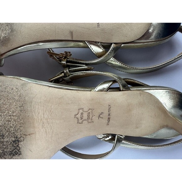 Tory Burch Penelope 65MM Slingback Sandal Mirror Metallic - Women's Size 7.5 - Picture 15 of 16